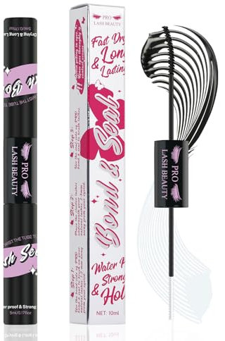 Lash Bond and Seal Cluster Lash Glue & Seal Waterproof Cluster Lash Glue for DIY Eyelash Extensions Waterproof Strong Hold (10ml, Black Bond & Clear Seal)