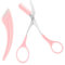 Augenbrauen Schere 2 Stücke Augenbrauenschere mit Kamm Augenbrauenrasierer Set Rosa Damen Augenbrauen Trimmer Halbmondförmiger Eyebrow Razor zum Kürzen von Herren Damen Augenbrauen Make-up Werkzeugen