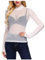 VDDTAGAM See Thru Shirts for Women Lace Blouse Black Crop Top Black Mesh Long Sleeve Top See Through Shirt Mesh Bodysuit M (White,3XL)