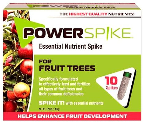 Power Spike for Fruit Trees. Essential Nutrient Spike formulated to Feed All Types of Fruit Trees (Apple, Peach, Orange, Lemon, Lime, etc.) and Address Common Deficiencies (10 Spikes - 3.2 Lbs)