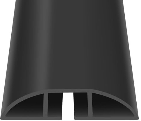 Floor Cable Protector, Black PVC Cable Covers for Wires Floor Cord Hider with Pre-Split Channel, 2M Wire Cover for Indoor Office Home Carpet Extension Cable Tidy Mat