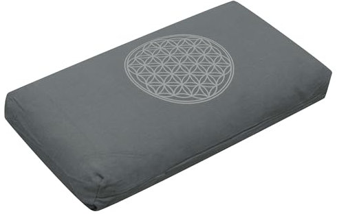 Yogistar Yogakissen - Klein - Blume des Lebens - Mit Bio Dinkelspelz-Füllung Graphit