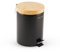 Royalford 3L Small Pedal Bin with Bamboo Lid - Soft Close Round Bin for Kitchen, Bedroom, Bathroom, Office - Black