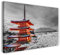 Printistico Leinwandbild (100x70cm) Japanischer Tempel - Asien Fotografie, Berglandschaft, echter Holz-Keilrahmen inkl. Aufhänger, handgefertigt in Deutschland