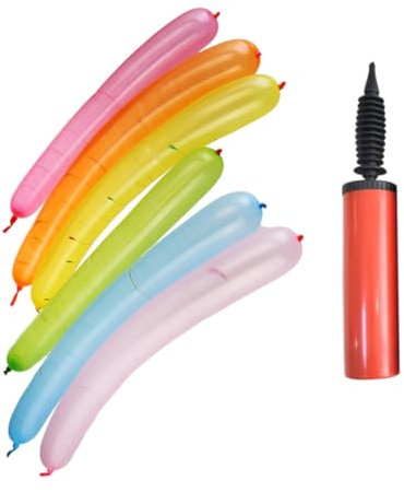 Vaguelly Modelling Balloons Pump for Birthday Celebrations 100pcs Rocket Balloons Random Color