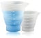 2PCS Dosing Ball for Liquid Detergent, Silicone Foldble Reusable Soap Measuring Cup, 50ML+100ML Laundry Liquid Dosing Measuring Cups Suitable for Liquid/Powder Detergent Fabric Conditioner