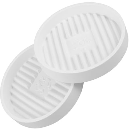 HOMSFOU 2pcs Round Toilet Plunger Pad Plastic Drip Tray Plant Pot Saucer Drying Mat for Bathroom and Garden Use