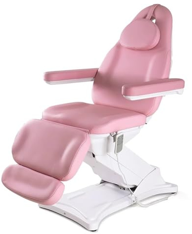 TT-YEC Luxuriöser Elektrischer Kosmetikliegestuhl, Höhenverstellbar Von 58–80 Cm, Professionelles Liege-Spa-Behandlungsgerät Mit Verstellbarer Rückenlehne Und Beinstütze,Rosa
