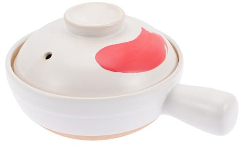 Cabilock Pottery Clay Casserole Stew Pot with Handle Traditional Ceramic Cookware for Home Cooking Suitable for Gas and Electric Stoves for Soups and Rice Dishes