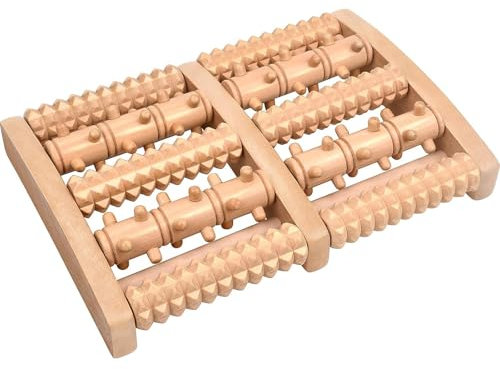 Kezidhp Fussmassageroller, Holz Fußmassageroller Durchblutungsförderndes, Fußmassagegerät, Faszienrolle Holz, Fussreflexzonenmassage, Fussroller, Massageroller, Massageroller beine