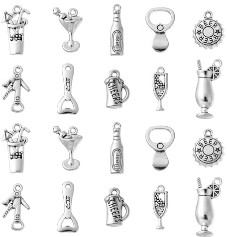 Stiesy Antique Silver Charms Tibetan Silver Dangle Charms for DIY Jewellery Making Bracelet Necklace Crafts Accessories