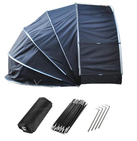 Fahrradgarage Hängen 2 in 1 Fahrradzelt für 2/3/4/5 Fahrräder Lagerzelt Motorrad Abdeckplane Outdoor,Black