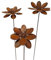 3er Set Gartenstecker Sonnenhut Metall Rost Gartendeko Edelrost Rankstab Beetstecker Topfstecker Naturrost (3er Blume F ATA)