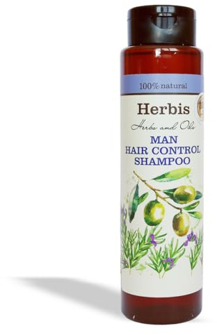 Herbis Shampoo for Men, 300 ml - Natural Volumizing & Strengthening Men’s Shampoo with Macadamia, Rosemary, Rice Extract & Basil, Restores Shine & Vitality