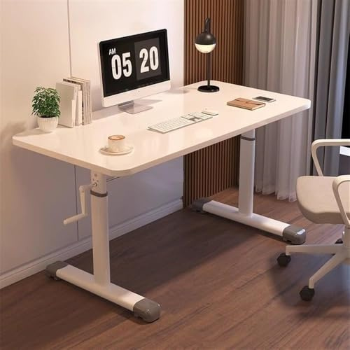 Höhenverstellbarer Stehpult, manuelle Kurbel, Sitz-Steh-Schreibtisch für Heimbüro, Arbeitszimmer und Schreibtisch