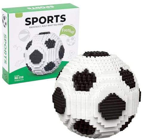 BOBPPOP 850 Teile 3D Fußball Puzzle, Bauset aus ABS-Bausteinen, Detailliertes Konstruktionsspielzeug als Tischdekoration für Zuhause & Fan-Shop, Jungen 8-12 Jahre (9.5x9.5x9.5 cm)