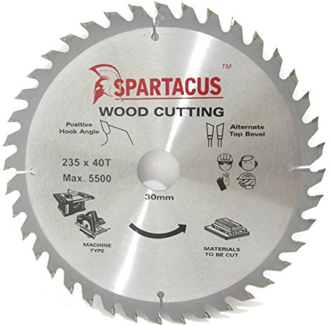 Spartacus 235mm Diameter x 40 Teeth x 30 Bore Wood Cutting Circular Saw Blade Fits Makita 5903R