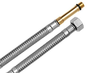 SFX® Flexschlauch 100cm Panzerschlauch DN6 - M8 x 1AG lang x 3/8 Zoll ÜM Anschlussschlauch Armatur Wasserhahn Wasseranschluss Wasserleitung Verlängerung