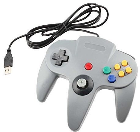 TCK Manette de Jeu USB pour N64 Nintendo 64 PC Windows Mac Gris