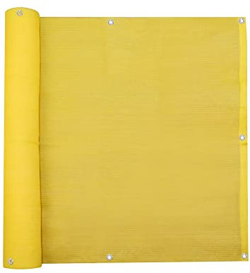 jarolift Brise Vue, Toile De Balcon Basic, Pare-Vue Protection Contre Le Vent Protection Solaire Revêtement De Balcon, Respirant, 600 x 90 cm, Jaune