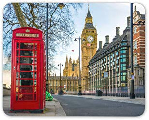 Destination Vinyl Ltd London Big Ben Red Phone Box Mouse Mat Pad - England Fun Computer #16075