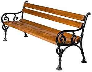 Naka24 Parkbank Gartenbank Gestell Massivholz Kiefer 160 cm (01150 160cm Gusseisen)