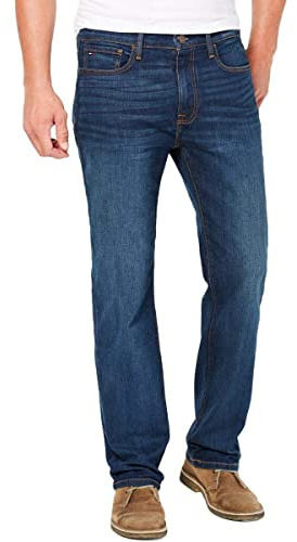 Tommy Hilfiger Mens THD Relaxed Fit Jeans, Dark Wash, 36W x 32L US