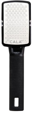 CALA Silky Glide Pro Callus Remover Foot File (Black), Stainless Steel Micro-File with Wide Surface for Wet or Dry Skin, Soft Grip Handle for Comfort & Control, Reusable Travel Tool