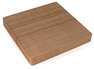 BambooMN Premium Bamboo End Grain Kitchen Cutting Board - 7 x 7 x 1 - 1 Piece