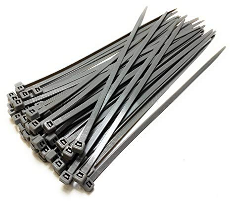 Fascette stringicavo, 200 mm x 4,8 mm, 20,3 cm, in nylon di alta qualità, grigio Title