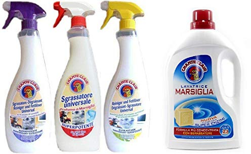 Testpaket Chante Clair Sgrassatore Universale 3 Sorten + Chante Clair Lavatrice marsiglia 1,44Lt