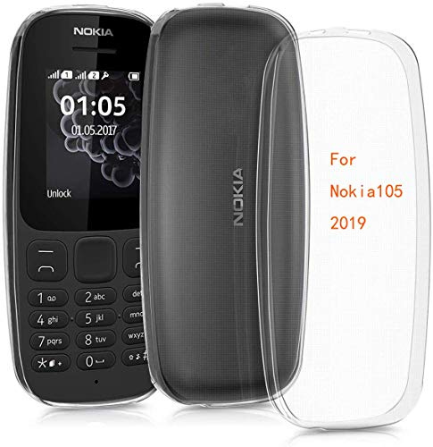 Axcellent Coque pour Nokia 105 (2019 Edition) + Protection d'écran en Verre Trempé,Housse Transparente Gel Silicone Case Cover Crystal Clair Soft Gel TPU pour Nokia 105 (2019 Edition)