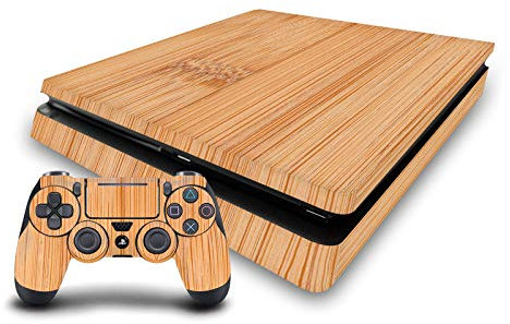 Head Case Designs Offizielle PLdesign Hellbrauner Bambus Kunst Mix Vinyl Haut Gaming Aufkleber Abziehbild Abdeckung kompatibel mit Sony Playstation 4 PS4 Slim Console and DualShock 4 Controller
