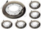 ledscom.de 6 Stück Deckeneinbauleuchte ZOBE, chrom-schwarz glänzend, rund, 107mm Ø, 1x GX53 max. 25W