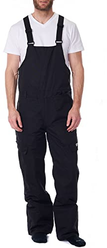 alpine swiss Herren Insulated Snow Latzhose wasserdichte Winter Ski Snowboard Hose Schwarz Small