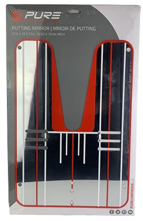 Pure2Improve Putting Mirror, Rot/reflektierender Spiegel, 37.5L x 25.5W cm