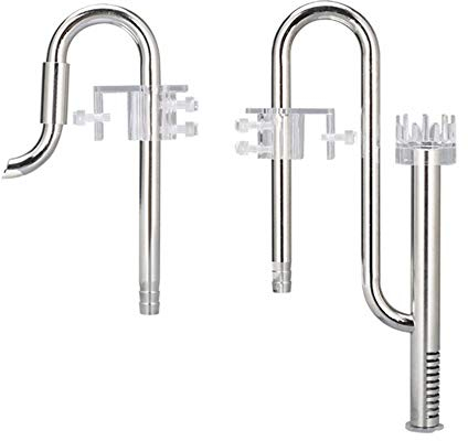 MiOYOOW Aquarium Wasseroberfläche Skimmer, Aquarium Filterrohr Edelstahl Zufluss Abfluss Rohre für Aquarium Planted Tank 12 / 16mm