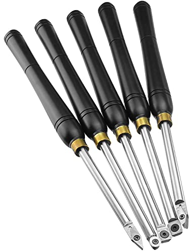 5 Piece Carbide Wood Lathe Turning Tools Wood Turning Projects Bowl Blanks for Pen Wood Turning Accessories Chisels Set Cutting Wood Tools