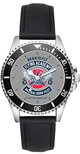 KIESENBERG Herrenuhr Pilot Luftfahrt Pilotenschein Fan Armbanduhr Geschenk Analog Quartz Lederarmband Uhr L-21272