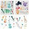 FINGERINSPIRE 2 Stück Musikinstrumente Schablone 30x30cm Wiederverwendbare Musik Zeichenschablone Rockband Schablone Orchesterinstrumente Schablone zum Malen auf Holz, Boden, Möbel, Wand und Papier