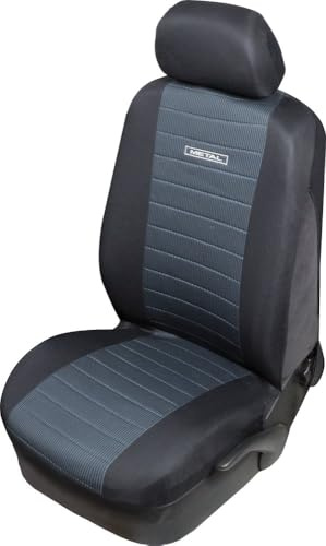 Start Einfacher Vordersitzbezug aus Metall, universeller Sitzschutz aus schwarzem Polyester