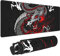 Japanese Dragon Black Red Mouse Pad XL Extended Desk Mat, Non Slip Rubber Base Stitched Edge Gaming Pc Desktop Large Mice Pad,31.5 x 11.8 Inch
