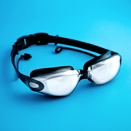 PRECORN Lunettes de natation anti-UV et anti-buée pour adultes, hommes, femmes, adolescents, lunettes de plongée, sports nautiques, lunettes de natation pour l'intérieur et l'extérieur