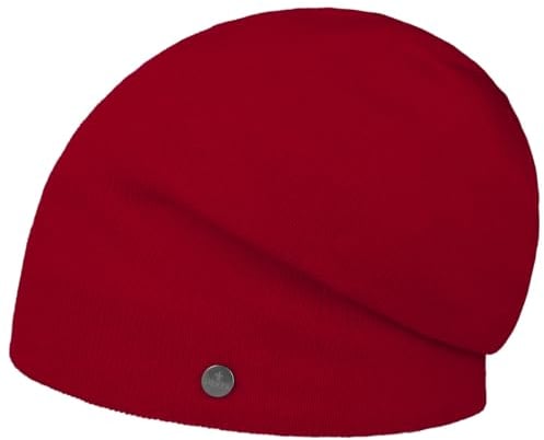 LIERYS Fine Merino Long Beanie Strickmütze Herren Damen Kinder Made in Germany Herbst Winter rot One Size
