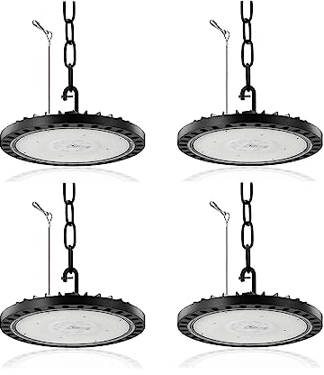 LED UFO Industrielampe,300W 30000LM Superhell Hallenstrahler LED,6000K Kaltweiß LED Hallenbeleuchtung,IP65 Wasserdicht LED High Bay Licht für Garage Fabrik Hallenbeleuchtung Werkstattbeleuchtung