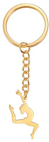 VASSAGO Gymnastik-Schlüsselanhänger, Edelstahl, Sport-Ballerina-Anhänger, Turner, Trainer, Schmuck, Geschenke für Mädchen
