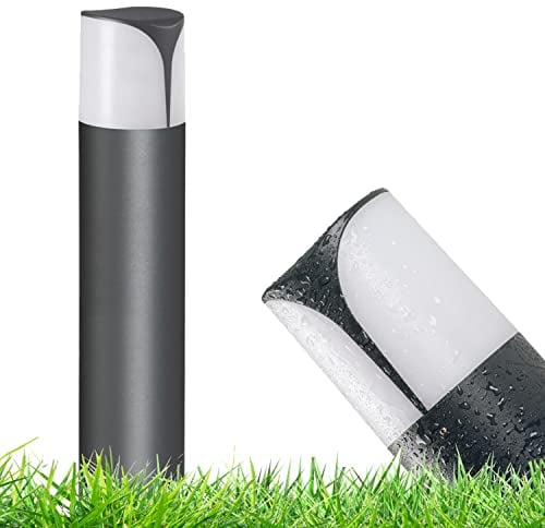 LEDANDO Aluminium Wegleuchte für LED E27 Birnen - IP44-50cm - Poller Gartenleuchte - Außen - Außenbereich - Anthrazit - Grau