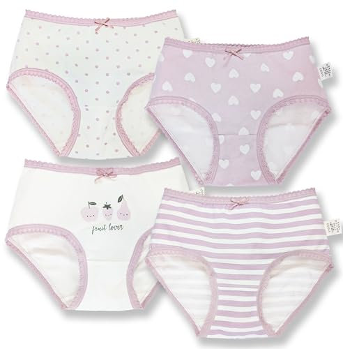 Moon Under the Bridge Girls' Soft Cotton Knickers Briefs Underwear Pack of 4 Lilac 6-7 years 4 sizes