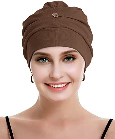 osvyo Baumwoll Chemo Kopfbedeckung für Damen mit Krebs und Haarausfall, Mütze aus Baumwolle, Leichte Kopfbedeckung, Versiegelte Verpackung
