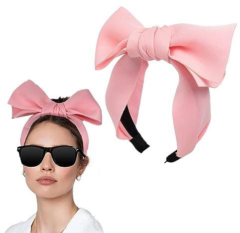 AWOCAN Serre-tête à gros nœuds pour femme - Accessoires pour cheveux pour Noël, Halloween, fête (rose)